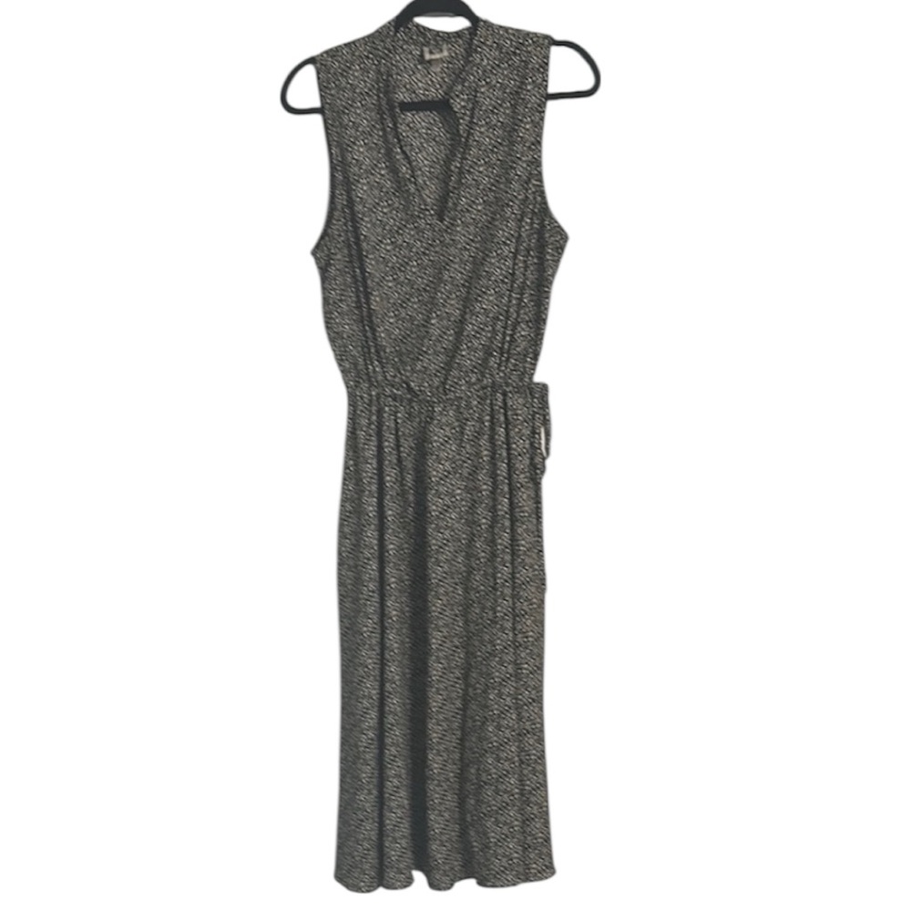Anne Klein Black and White Sleeveless Midi Dress